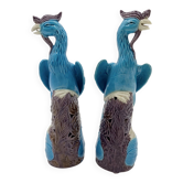 Pair of Chinese "phoenix" fine porcelain, 20th century.