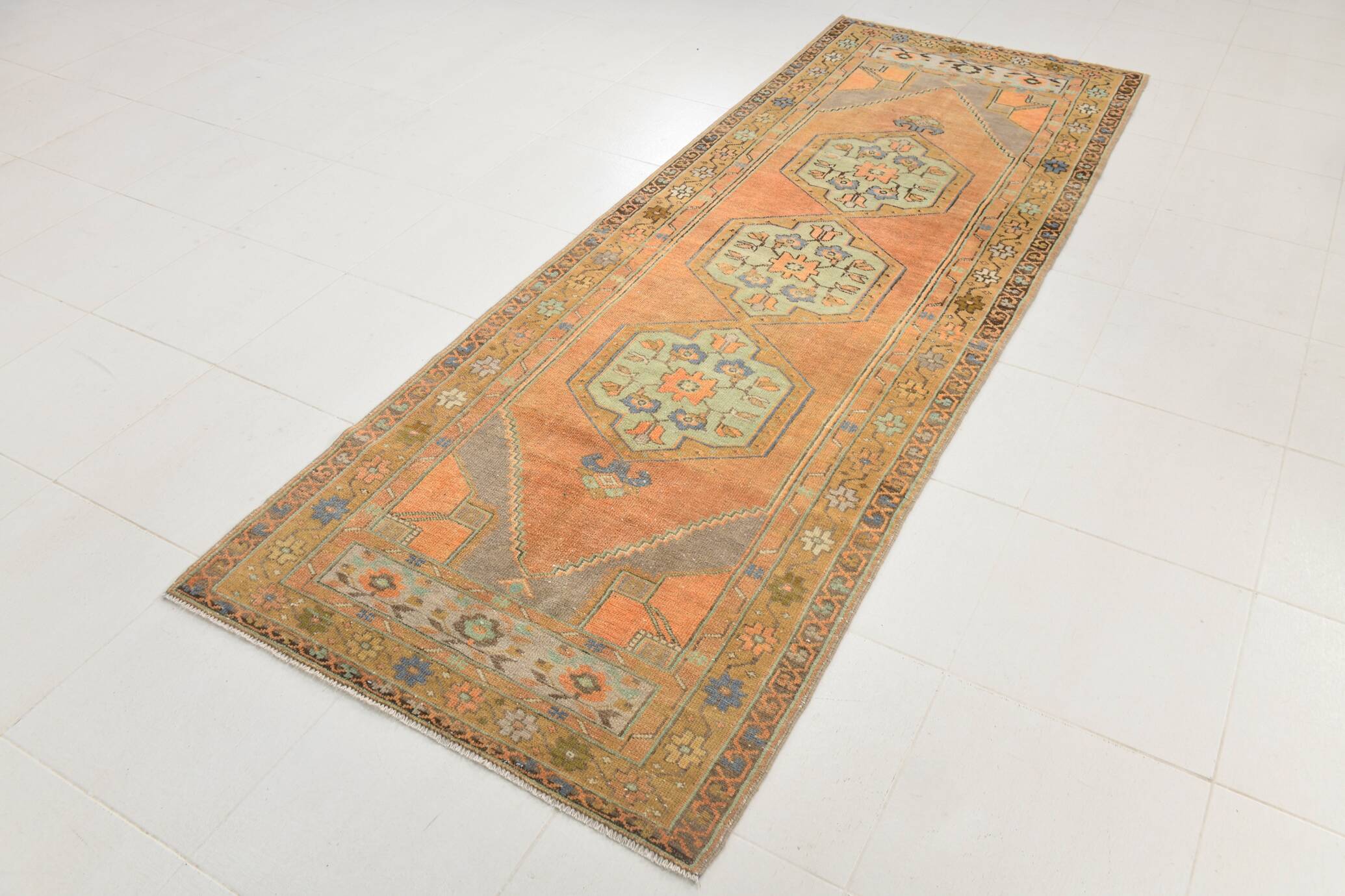 Tapis de couloir vintage long et large 3x9, 105x290 cm
