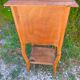 Louis XV style bedside table in wood veneer and marble