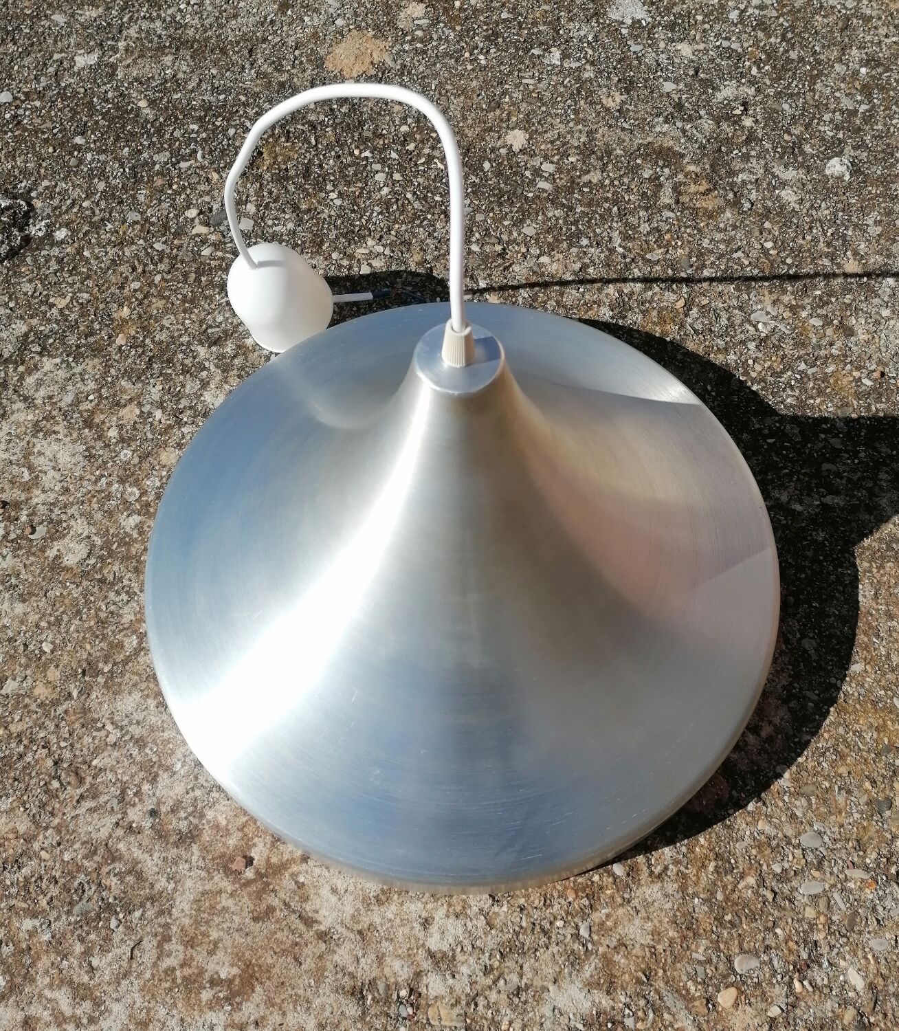 Suspension space age vintage en aluminium brossé