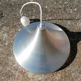 Suspension space age vintage en aluminium brossé