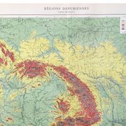 Carte ancienne  Danube Bucarest Roumanie 43x43cm de 1950