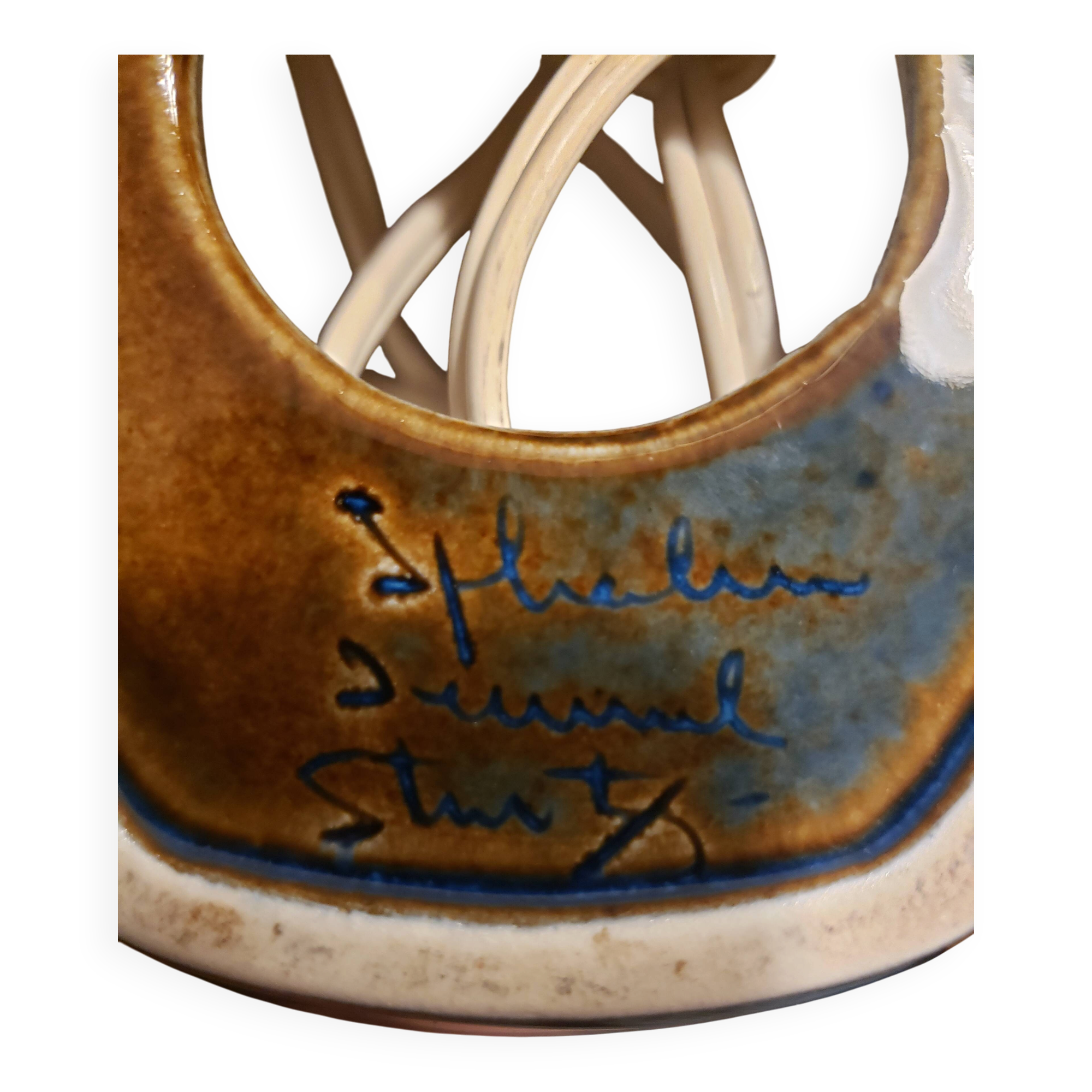 Glazed stoneware lamp base by Einar Johansen for Søholm.