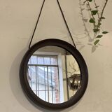 Vintage Scandinavian round wall mirror
