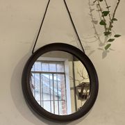 Vintage Scandinavian round wall mirror