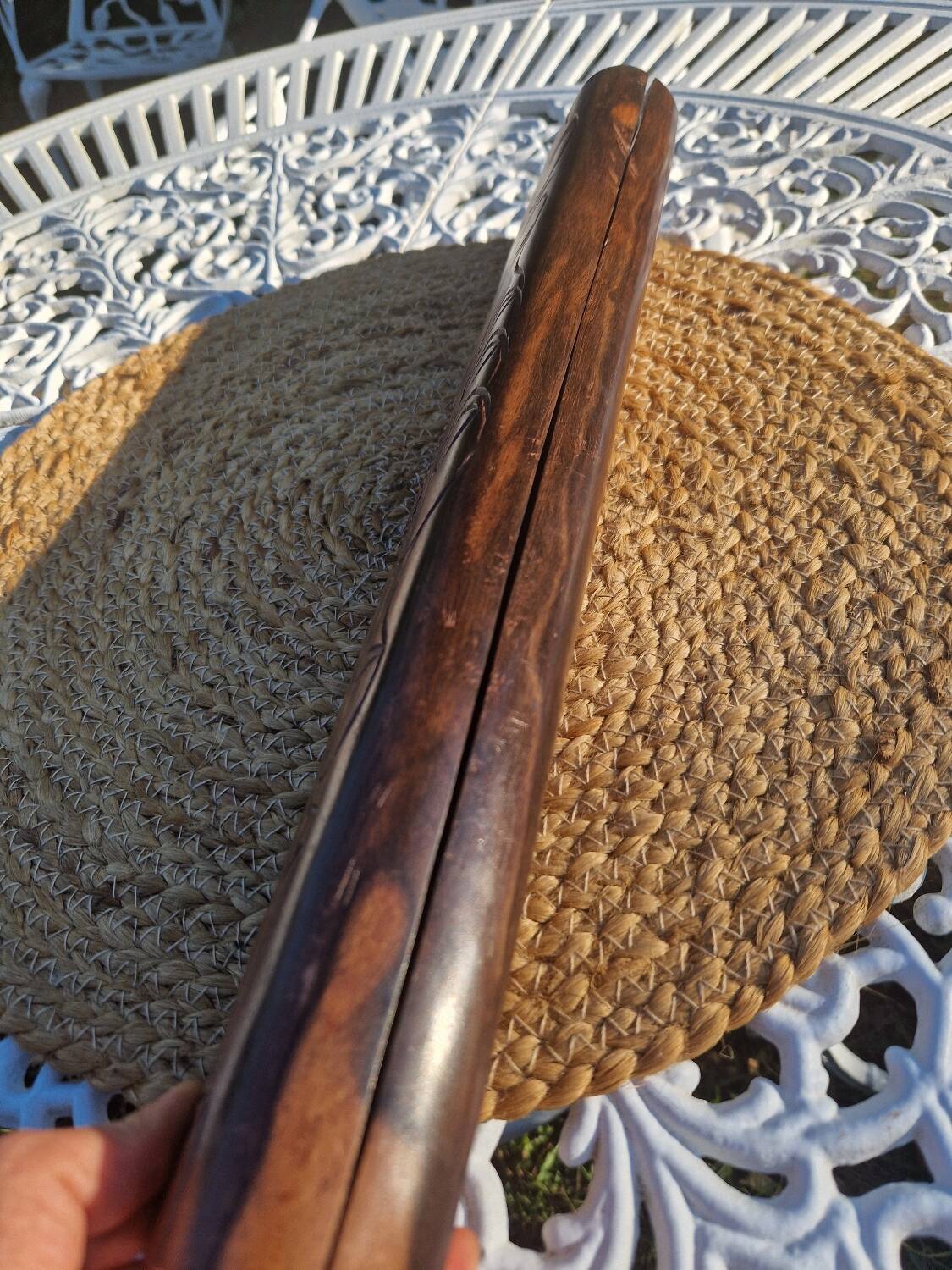 Jeu Awalé africain vintage en bois avec ses 48 graines