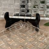 Set of 2 small molded glass presentation dishes