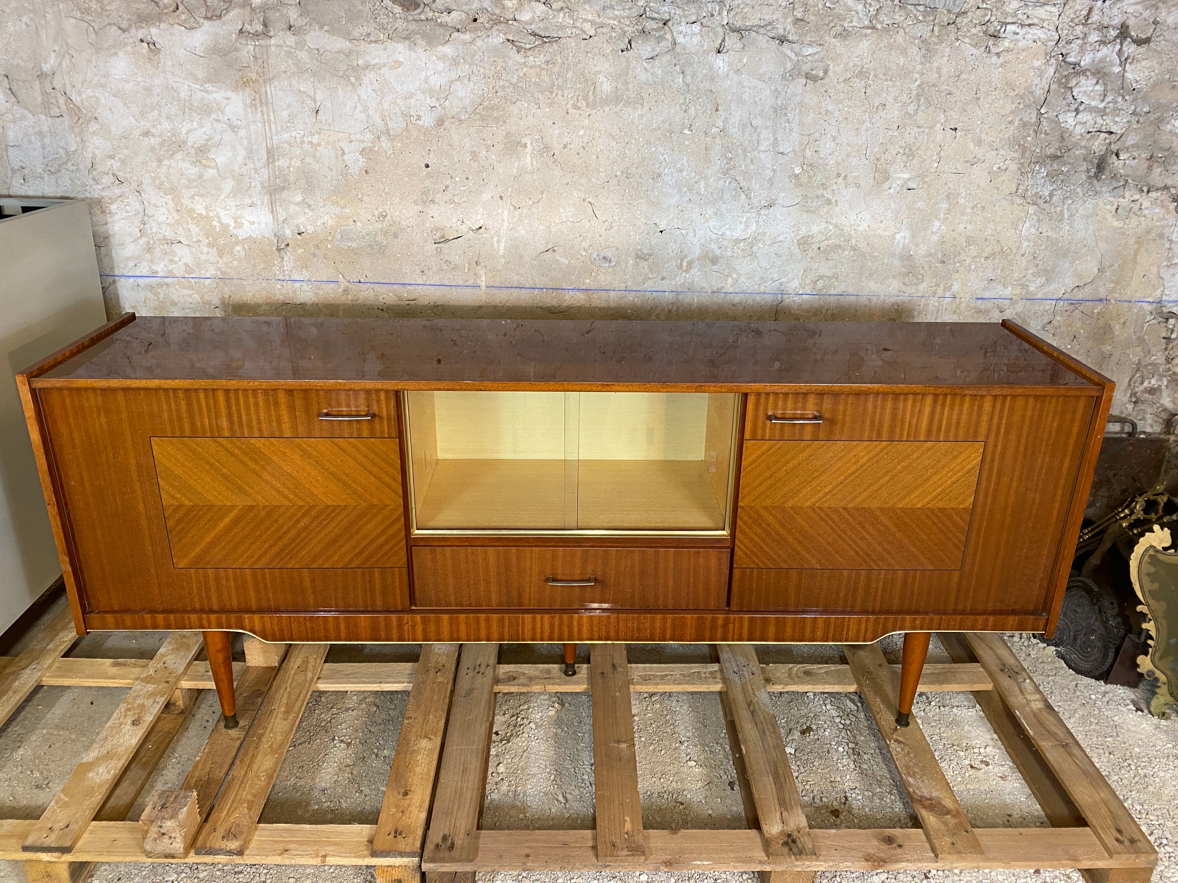 Vintage sideboard in varnished wood