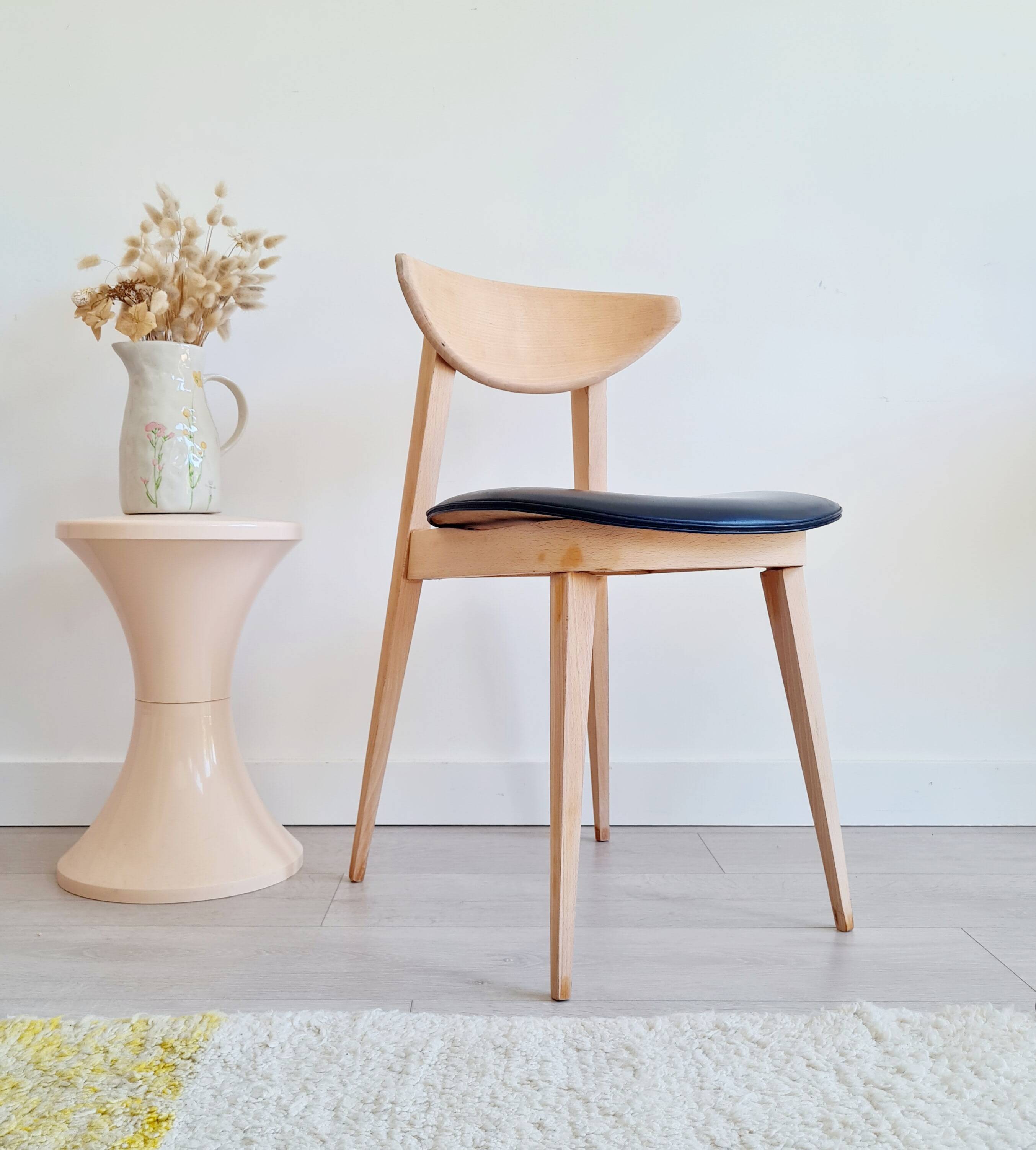 Scandinavian raw wood chair