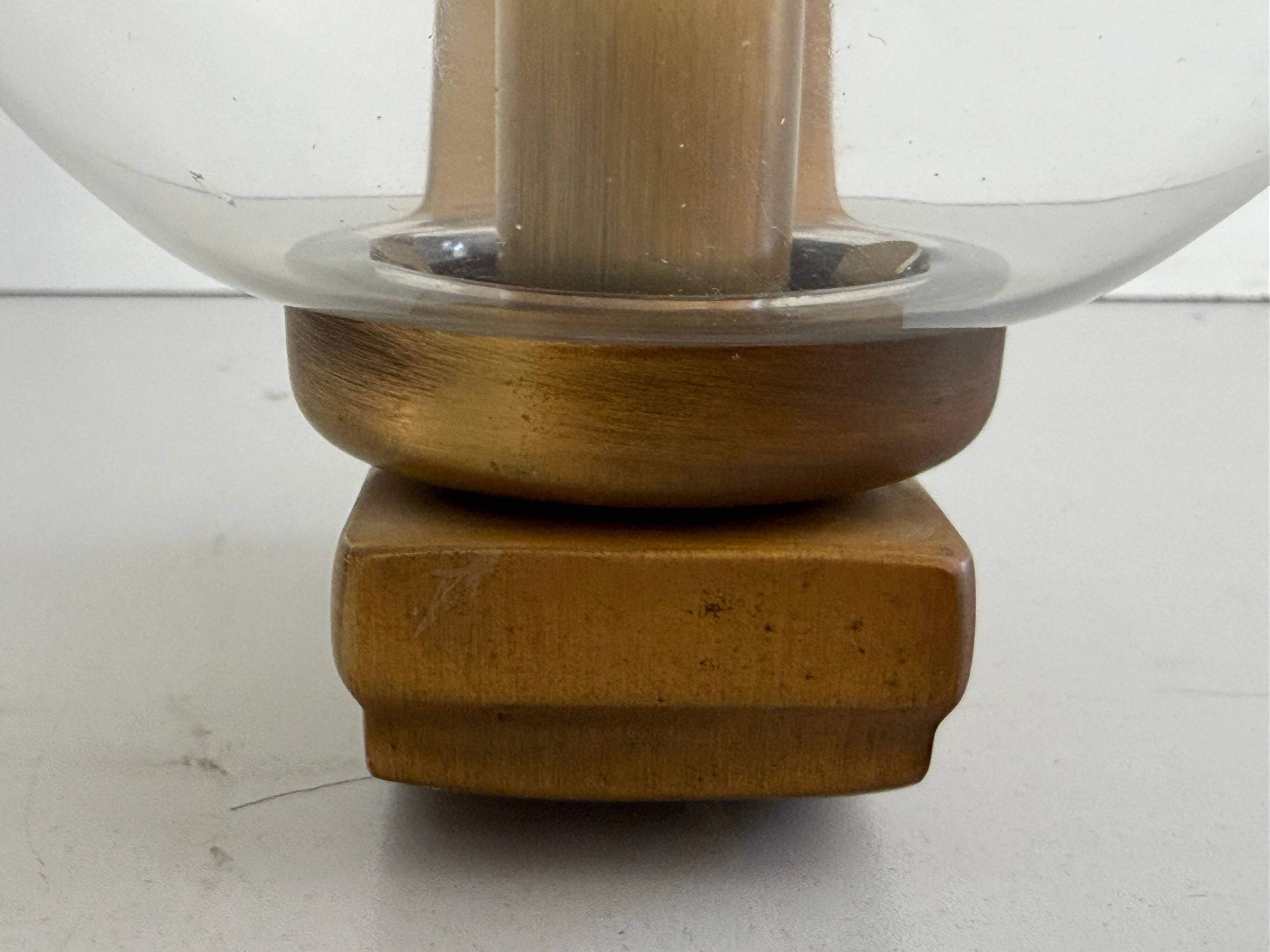 Simple glass and brass wall light from the mid-century, 1960, Germany.