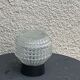 Globe to install or hang, glass, geometric patterns and bakelite base vintage black