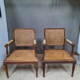 Pair of cane armchairs from the Louis XVI style