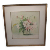 Old watercolor claire fauteux - bouquet