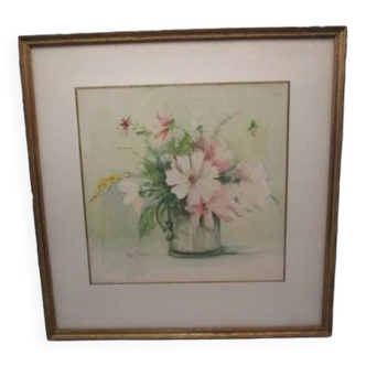 Old watercolor claire fauteux - bouquet
