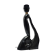 Anthropomorphic sculptural lamp base in black ceramic, Gil Agnoloni, I