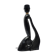Anthropomorphic sculptural lamp base in black ceramic, Gil Agnoloni, I
