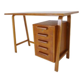 Vintage Light Oak Desk By Gordon Russell