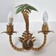 Pair of bamboo imitation wall lights, vintage 1970s.