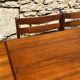 Table vintage scandinave en teck avec deux rallonges