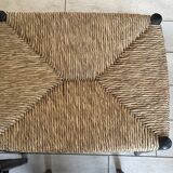 Vintage straw nesting stools, 60s design