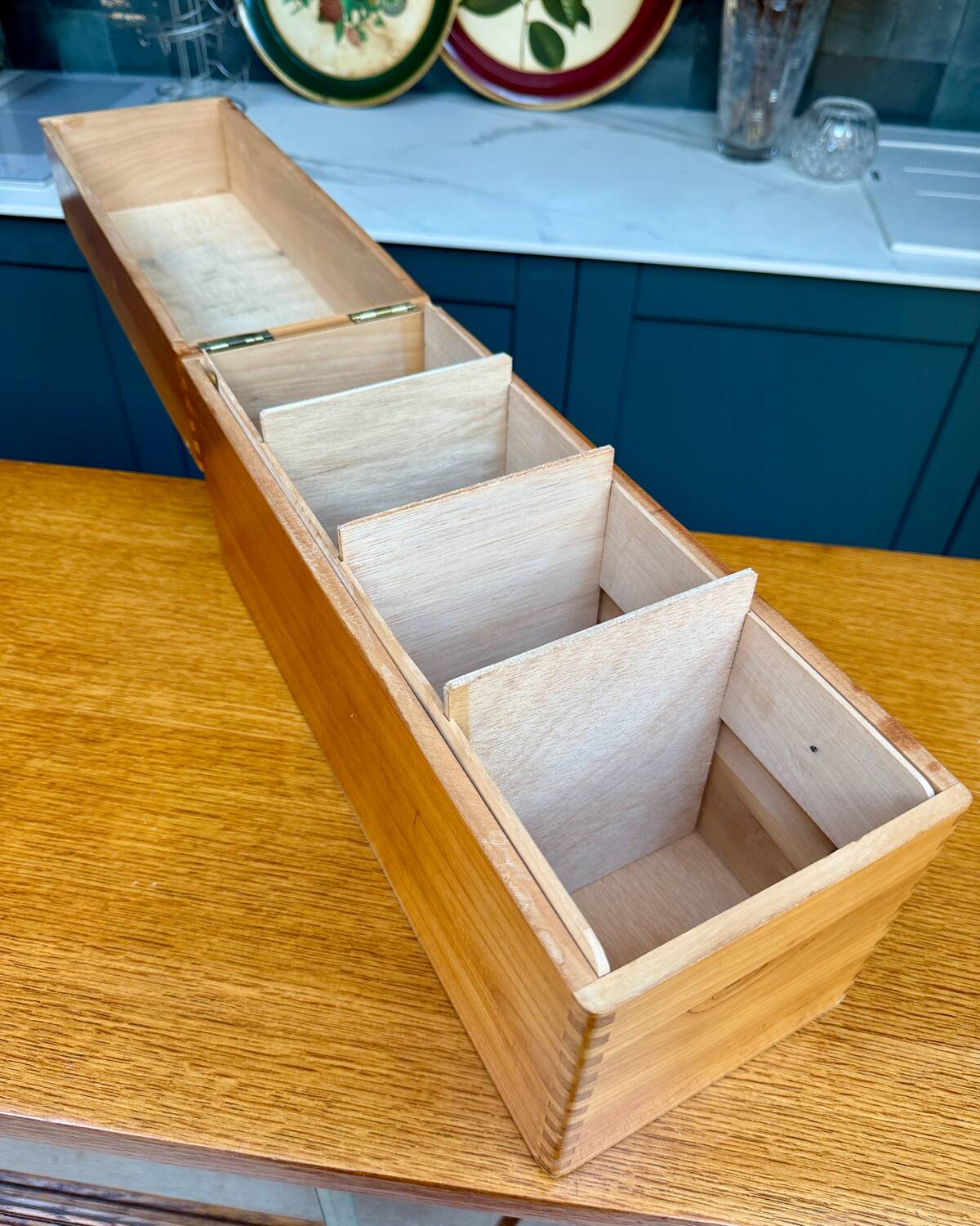 Large old wooden jug box
