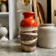 W. Germany vase in orange and beige glazed ceramic