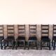 Set of 6 black brutalist chairs in solid oak