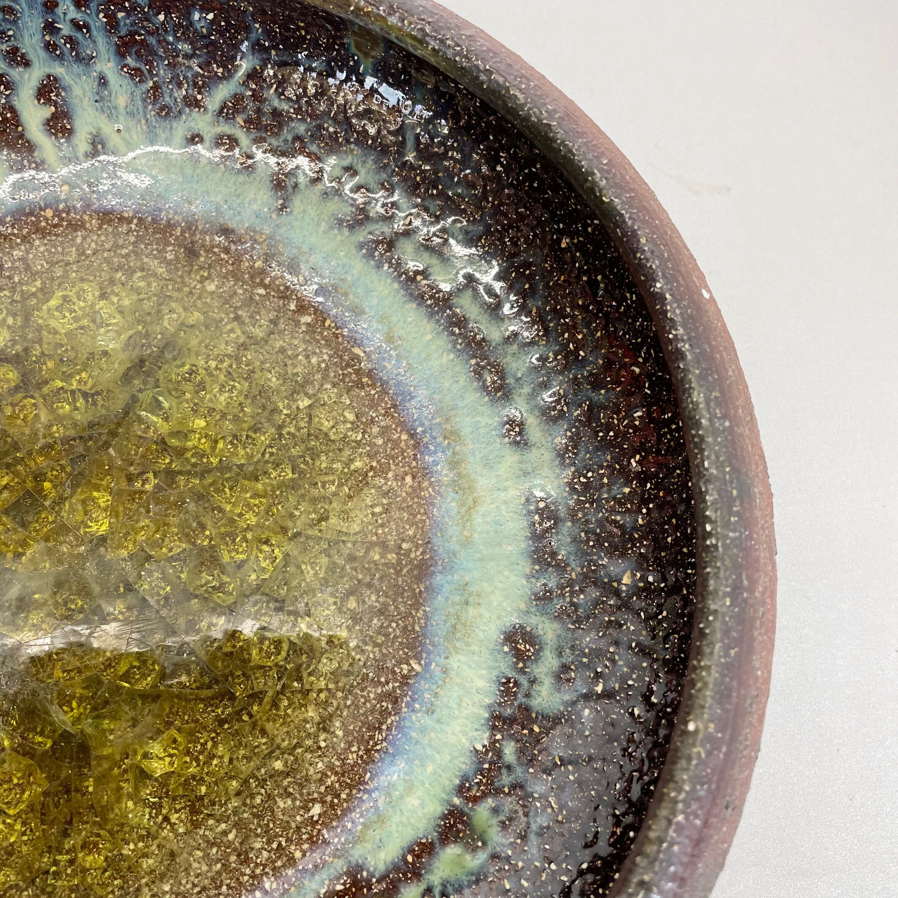 Ceramic studio pottery bowl shell element by gerhard liebenthron, germany, 1970s