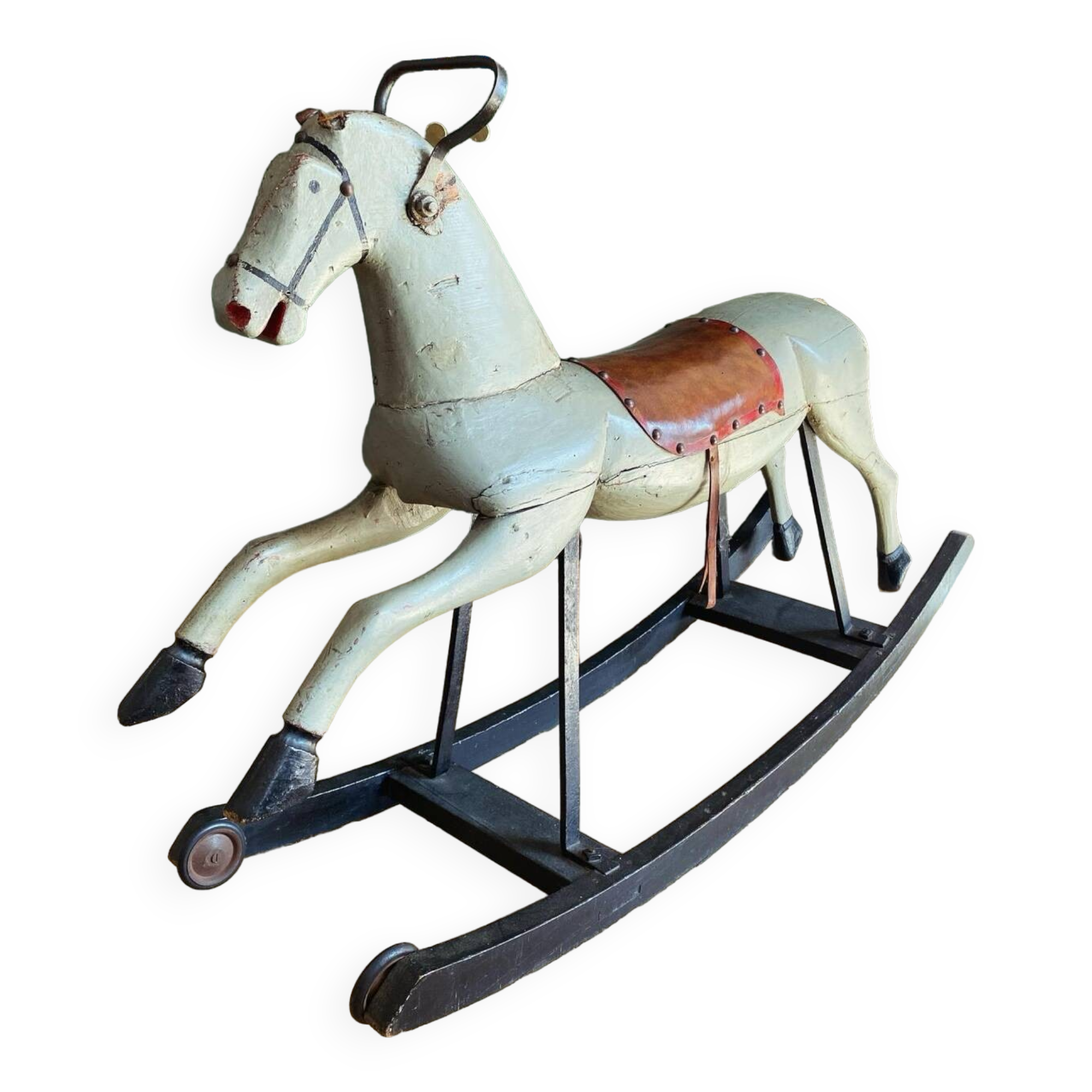 Cheval à bascule vintage bois 1920