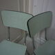 Lot de deux chaises formica vert clair 1960