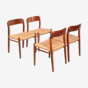 Set of four chairs, Niels Otto Moller, model 75