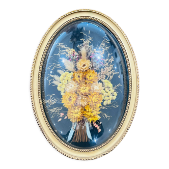 Cadre de fleurs séchées oval vintage