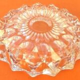 Cendrier verre transparent et ciselé années 1970