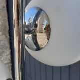 Lampadaire chrome 6 boules opalines