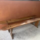 Pair of wooden farm benches