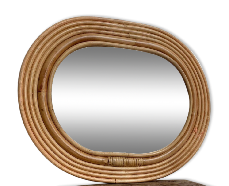 Rattan mirror