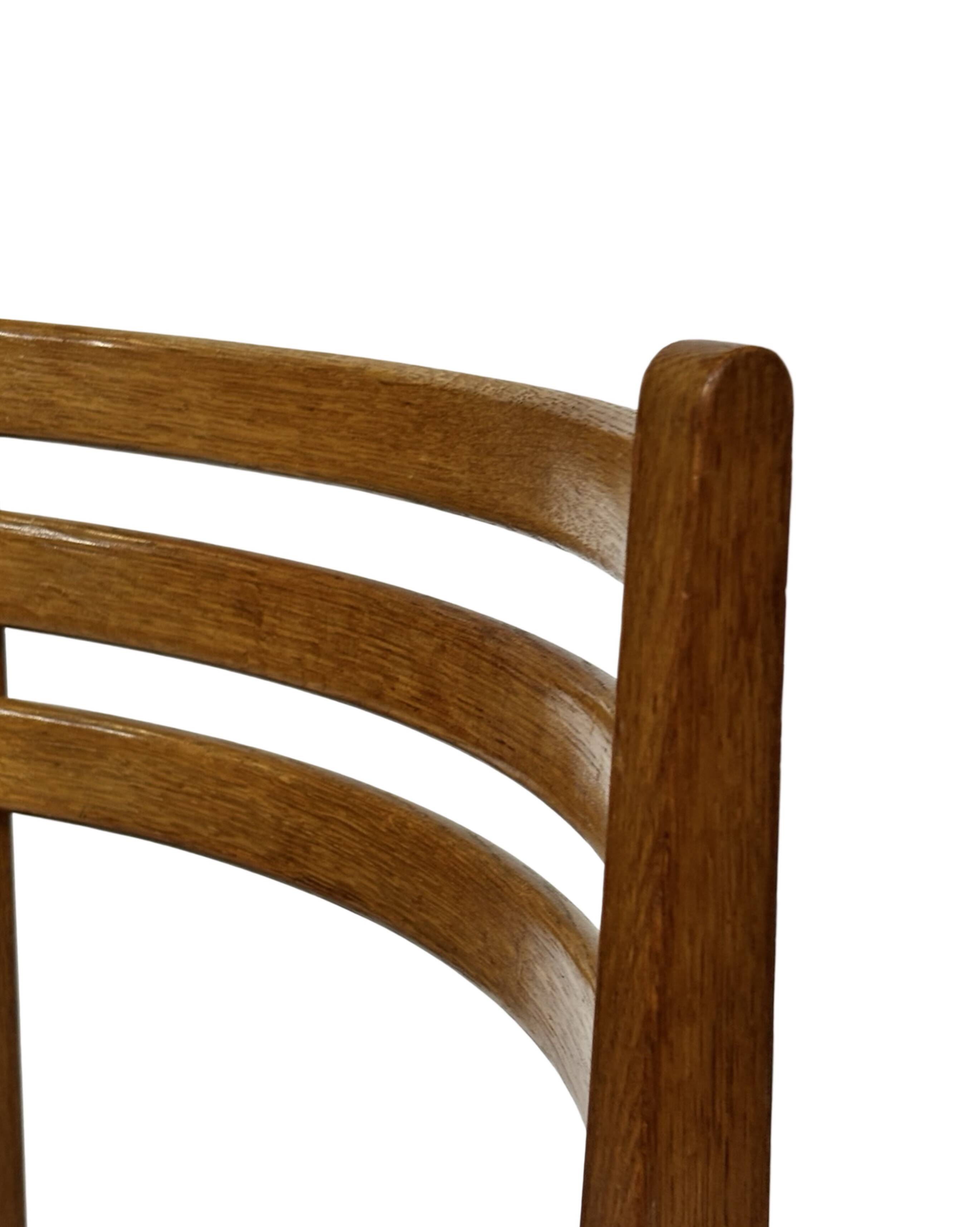 Vintage rare three-legged dining chair 1960s oak heart chair