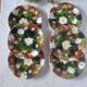 Ensemble de 6 assiettes et assiette à gâteau avec pied en céramique