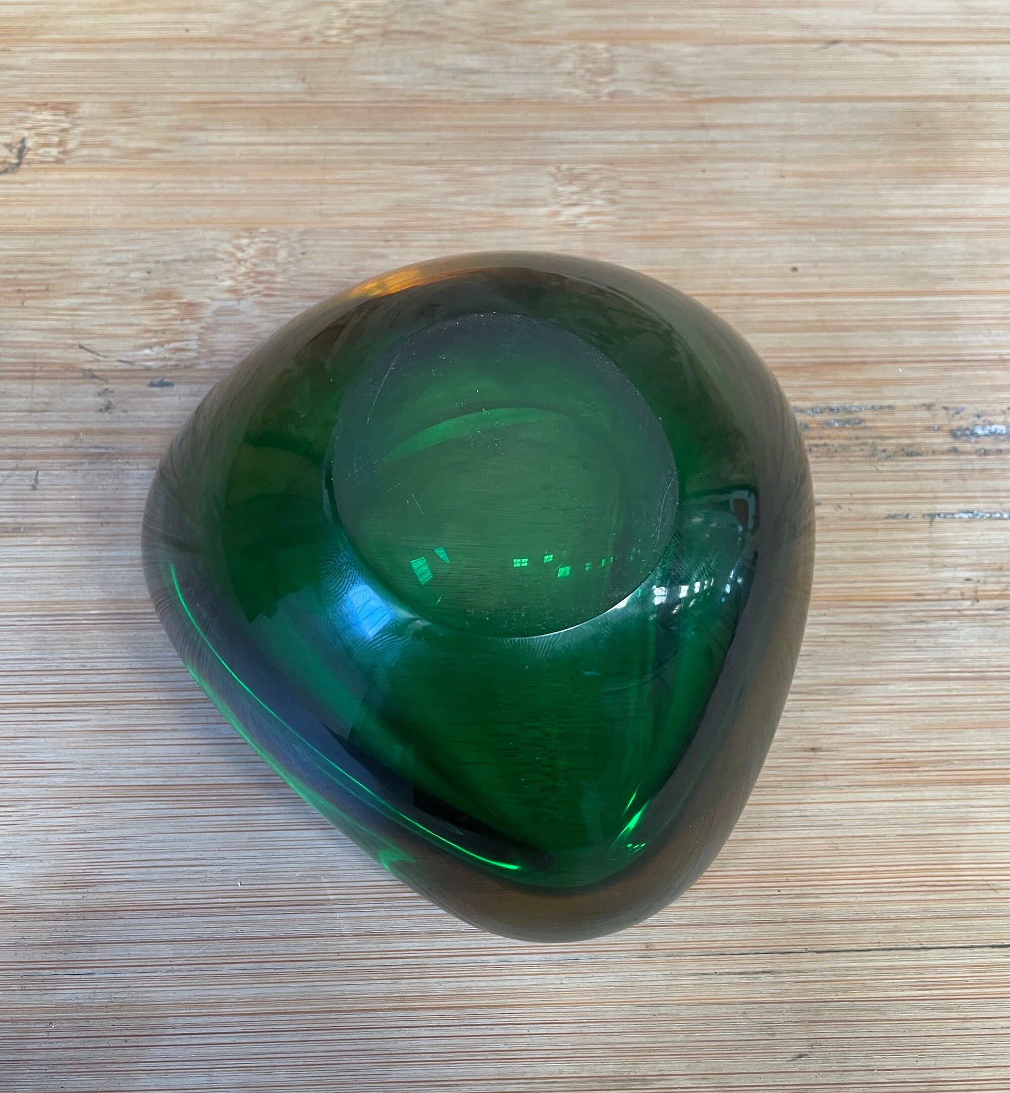 Cendrier Sommerso en verre de Murano en forme de diamant de Flavio Poli pour Seguso