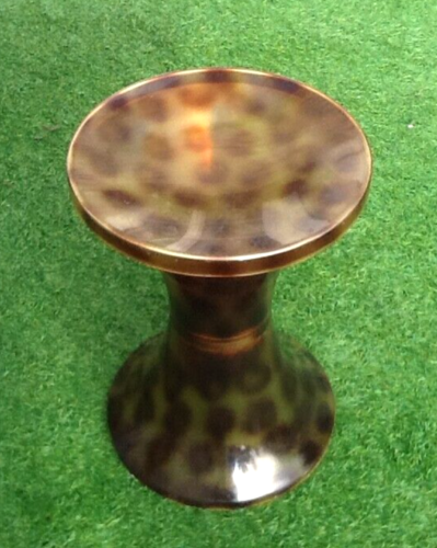 1970s Stool Tam Tam Transparent Leopard print (designer Henry Massonnet)