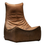 Stunning lounge chair The Rock in brown leather by Gerard Van Den Berg - Montis