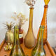 Vintage green glass carafe