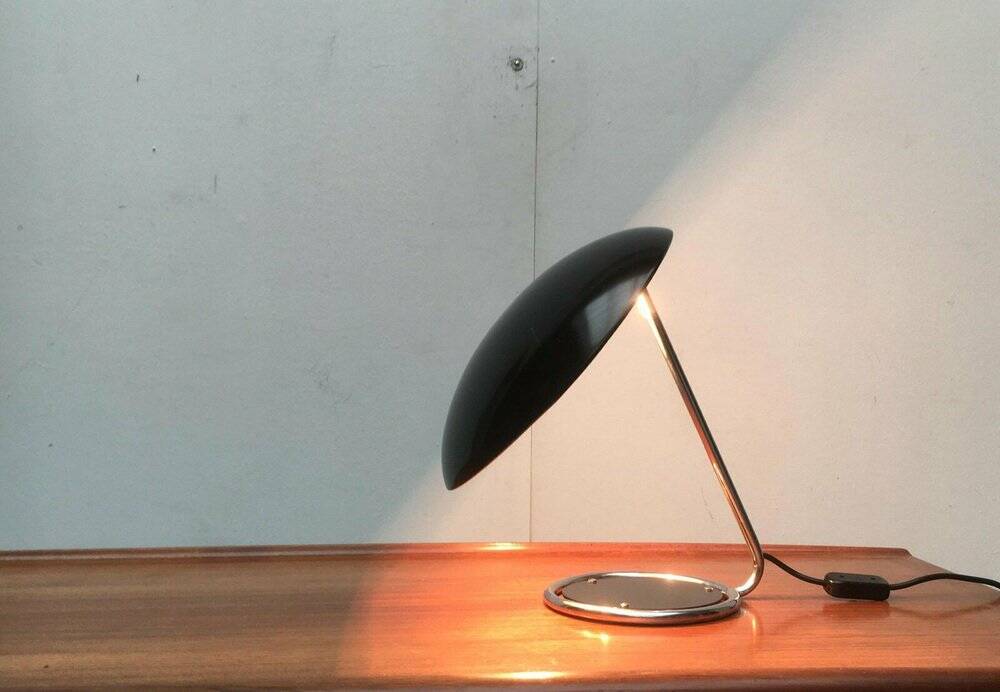 Metal table lamp model 6761 from the mid-century German period by Christian Dell for Kaiser Leuchten, 1960s.
