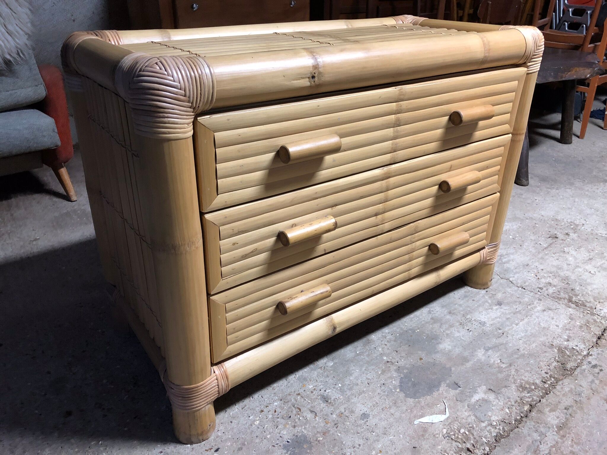 Bamboo chest of drawers