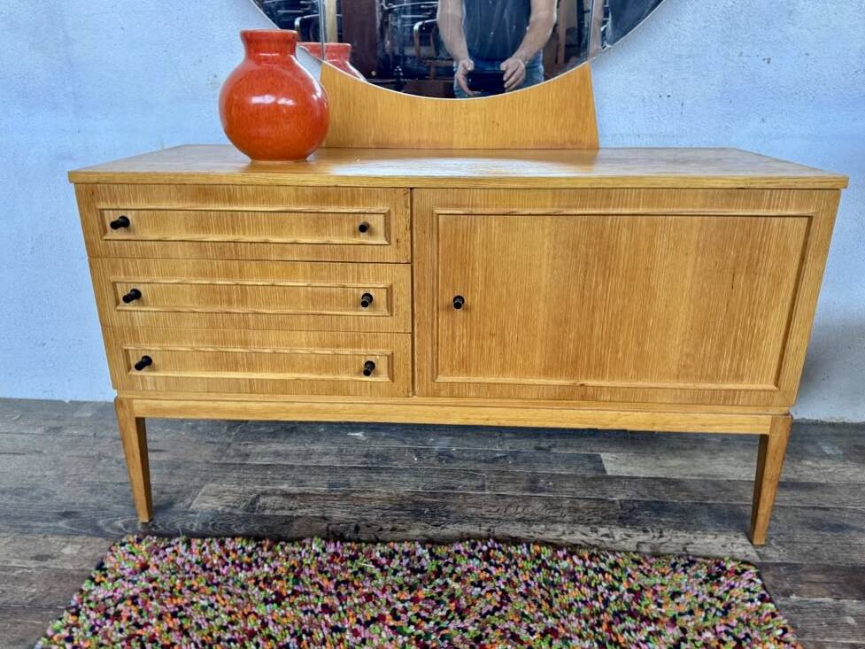 Vintage light wood dressing table and toilet sideboard