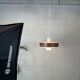 Vintage pendant lamp – metal and opaline