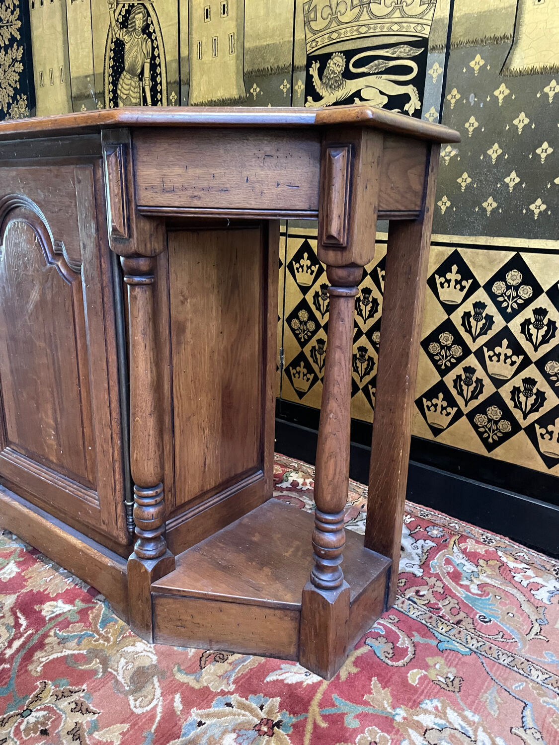 Rustic Louis XIII oak entrance console