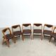 Ensemble de six chaises de salle à manger sculpturales italiennes.