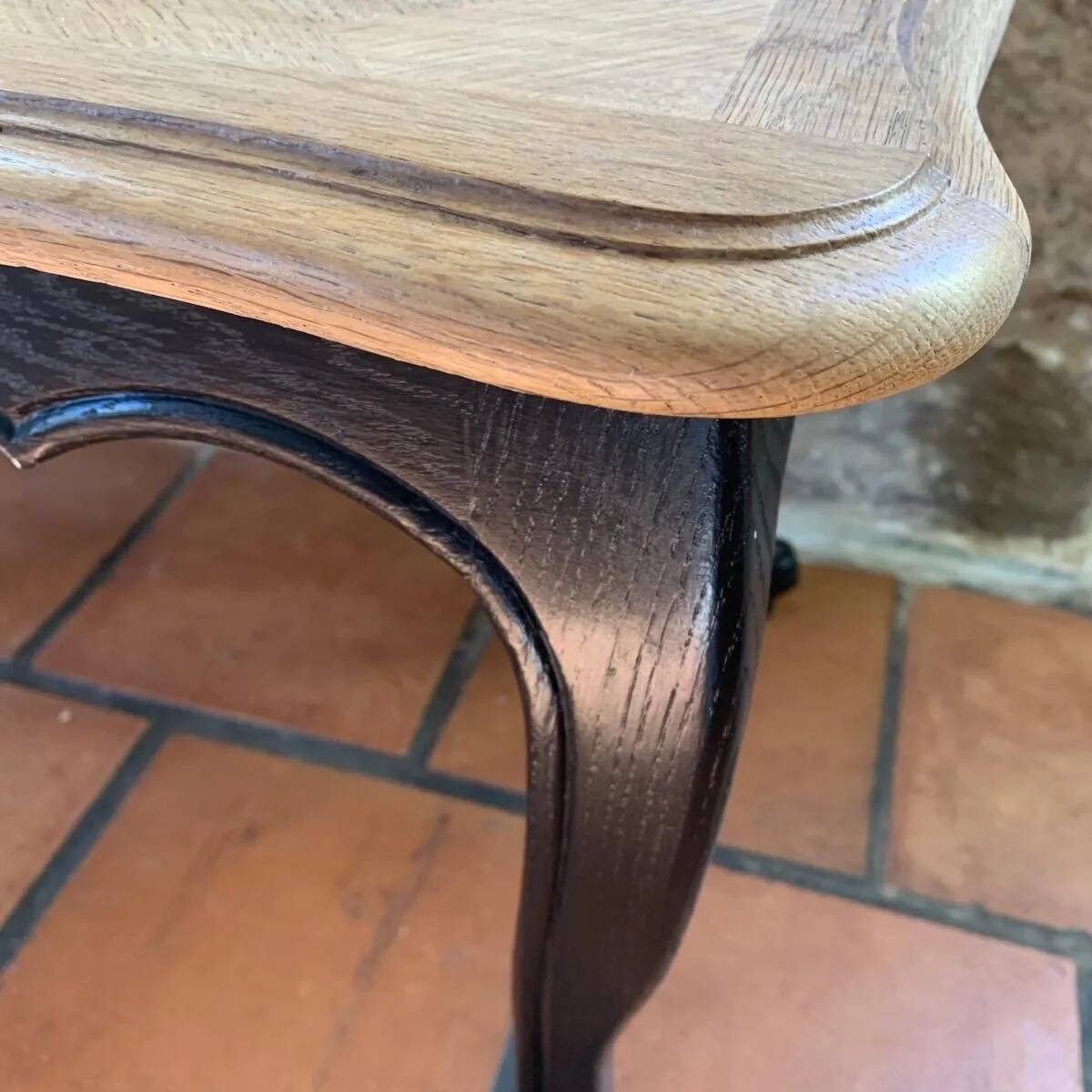 Louis XV Regency coffee table in black and wood