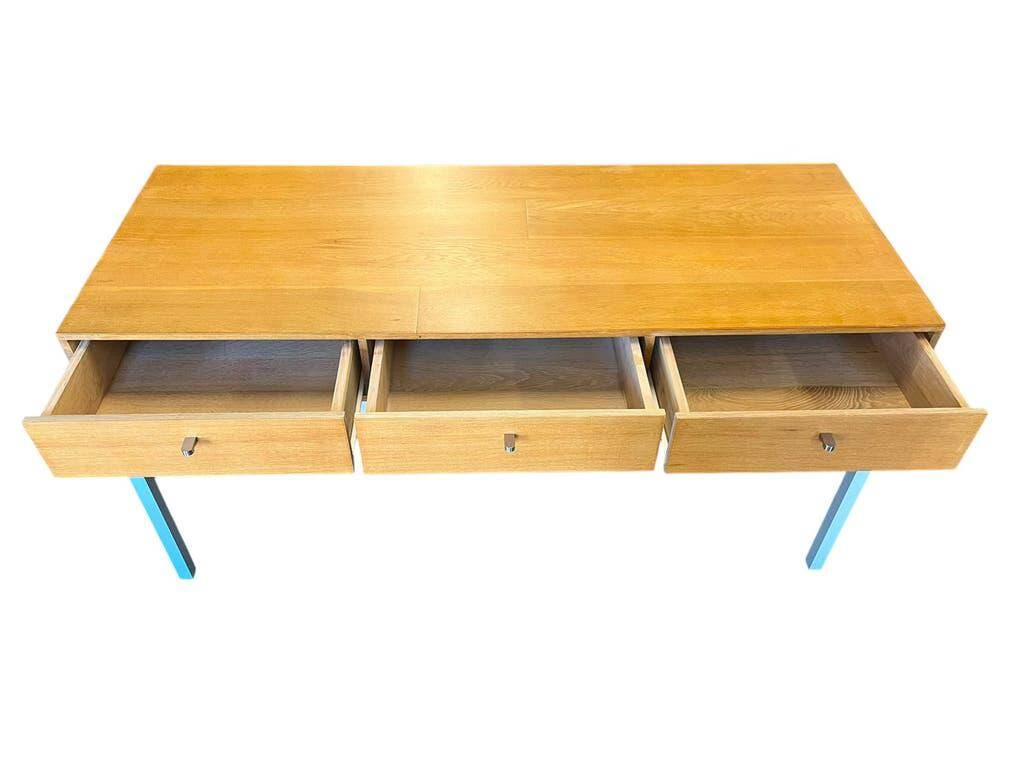 Console/table d'appoint vintage en bois avec structure en métal